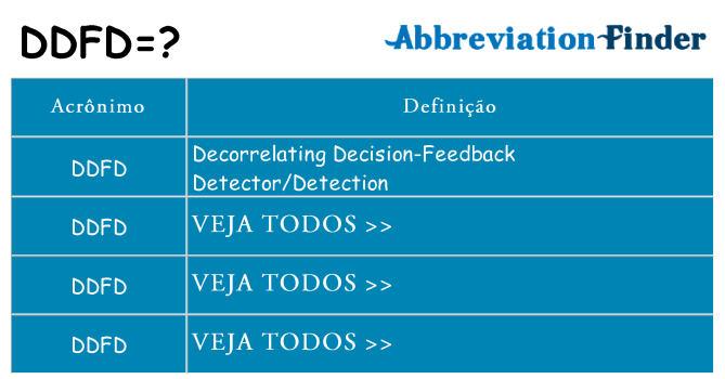 ddfd de quê