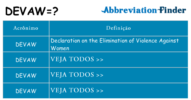 devaw de quê