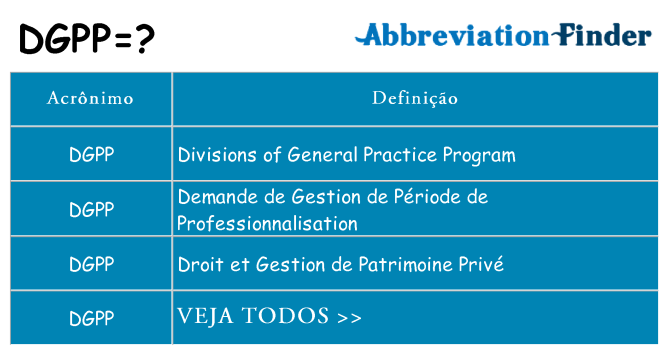 dgpp de quê