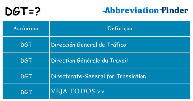 dgt de quê