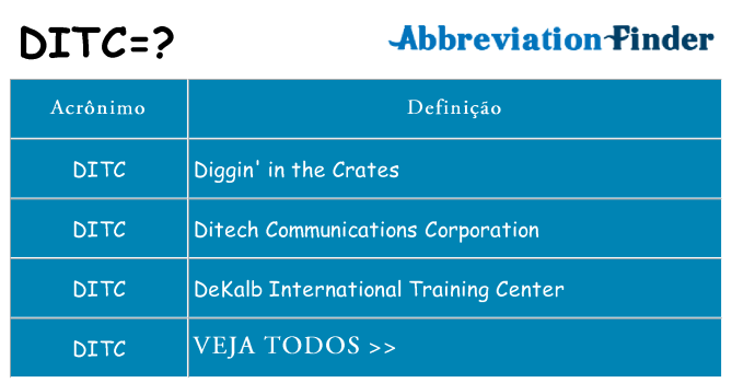 ditc de quê