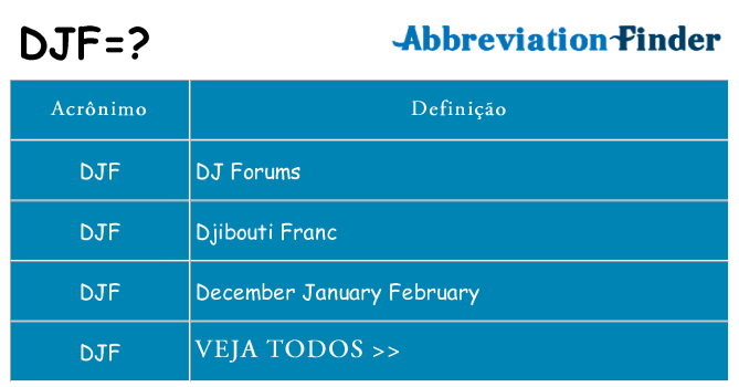 djf de quê