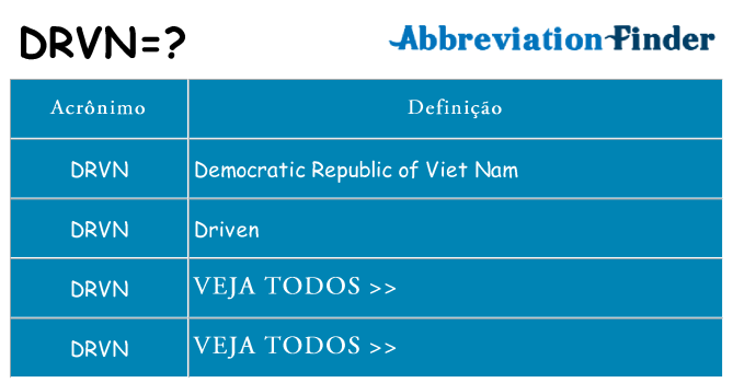 drvn de quê