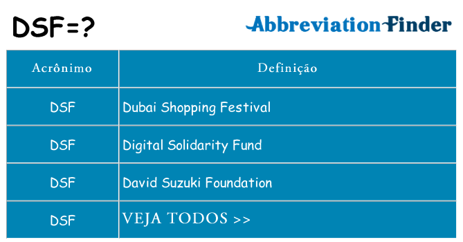 dsf de quê