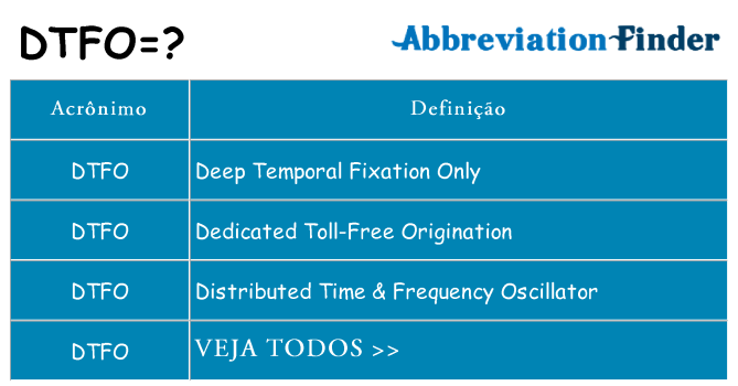 dtfo de quê