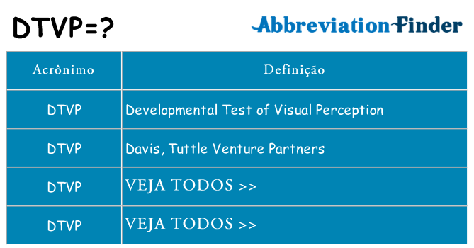 dtvp de quê