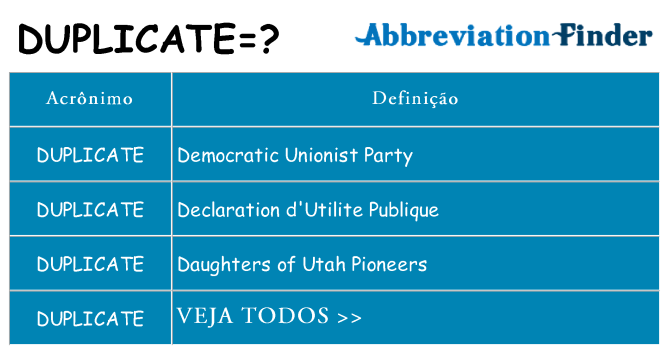 duplicate de quê