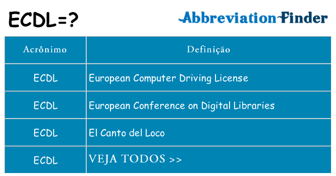 ecdl de quê