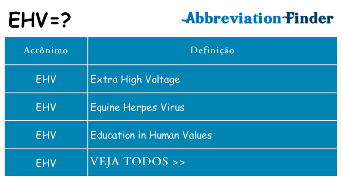 ehv de quê