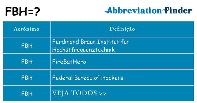 fbh de quê
