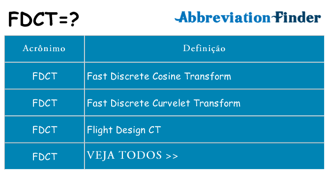 fdct de quê