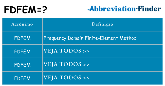 fdfem de quê