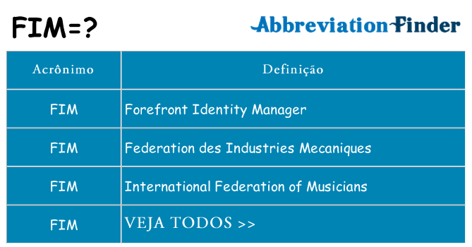 fim de quê