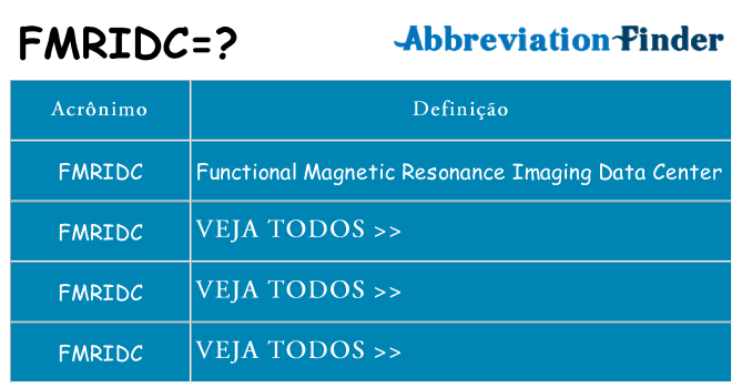 fmridc de quê