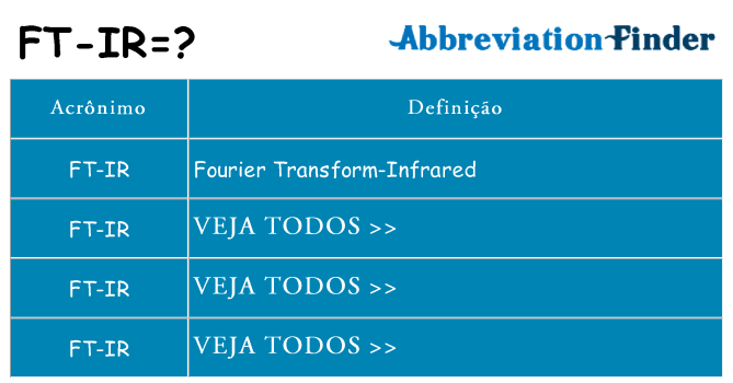 ft-ir de quê