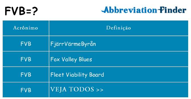 fvb de quê
