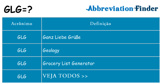 glg de quê