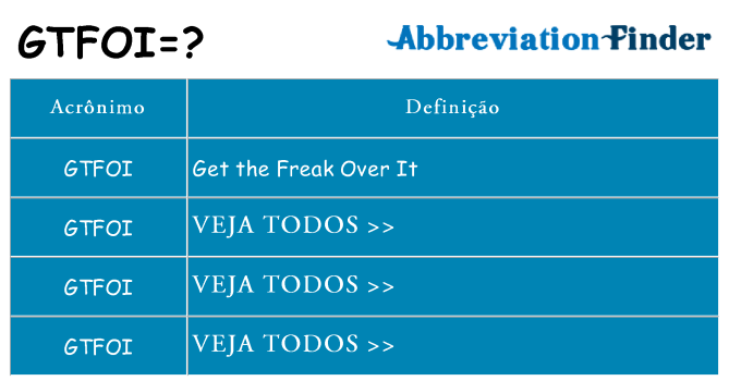 gtfoi de quê