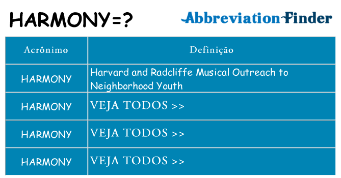 harmony de quê