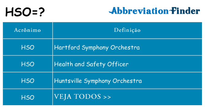 hso de quê