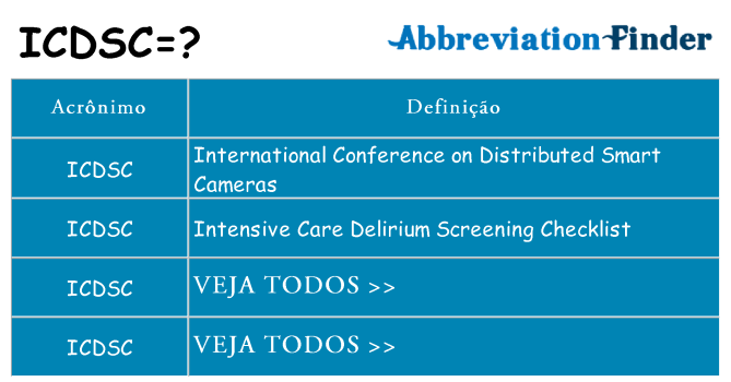 icdsc de quê