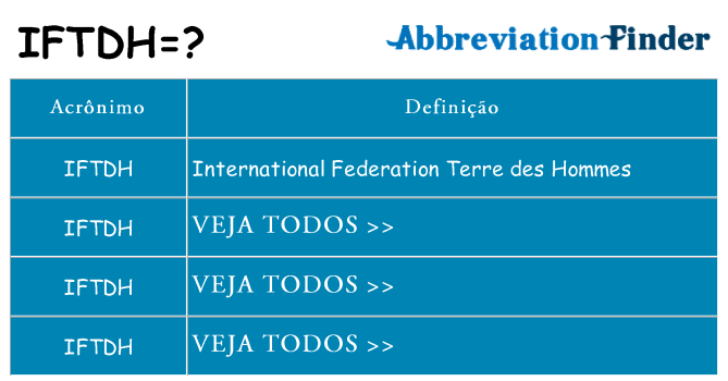 iftdh de quê