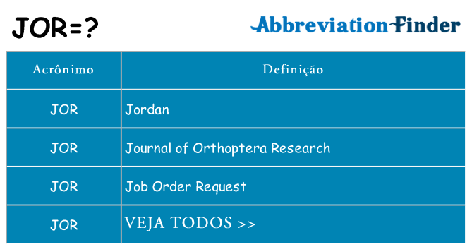 jor de quê