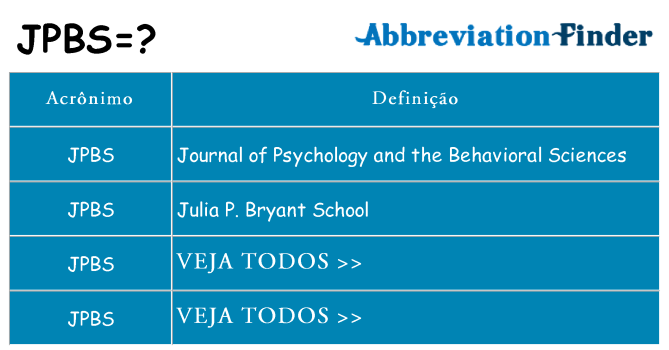 jpbs de quê
