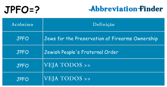jpfo de quê