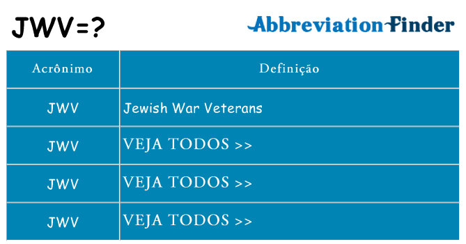 jwv de quê