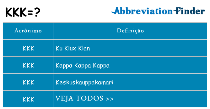 kkk de quê