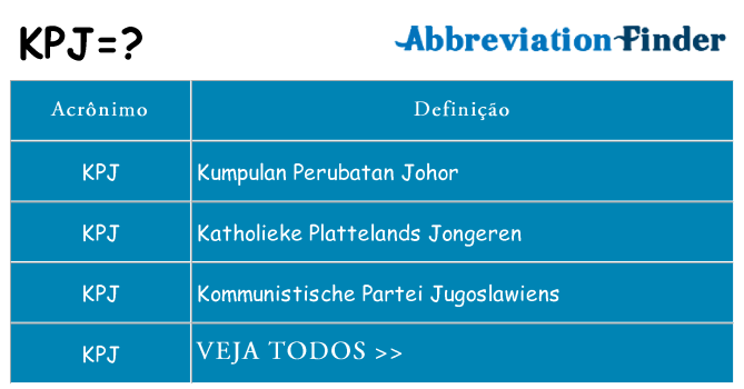kpj de quê