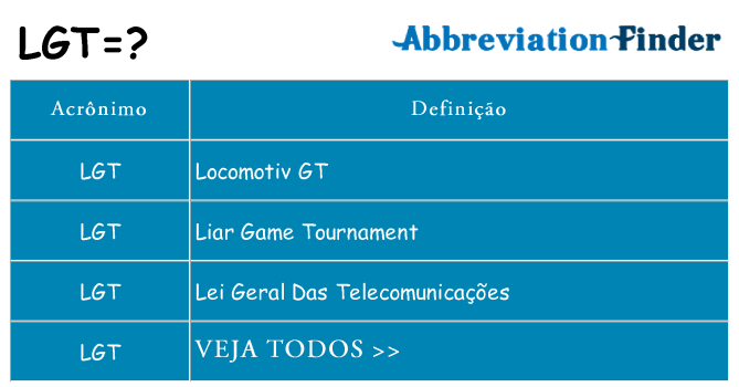lgt de quê