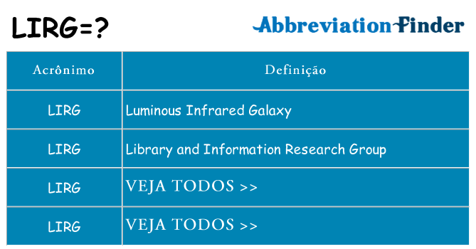 lirg de quê