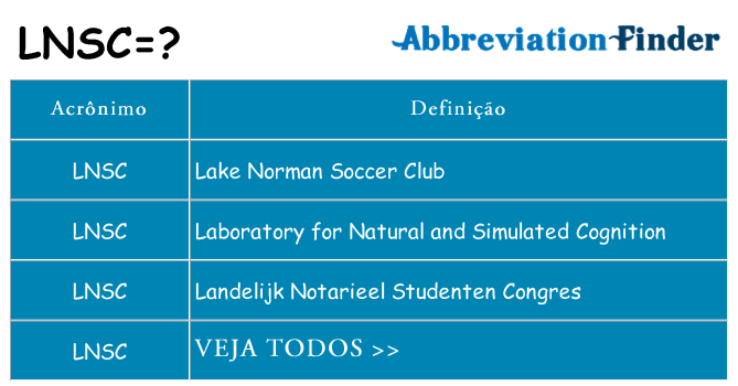 lnsc de quê