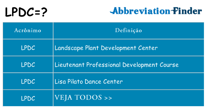 lpdc de quê