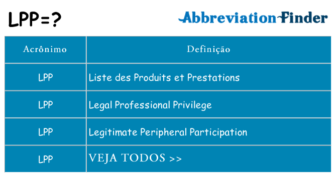lpp de quê