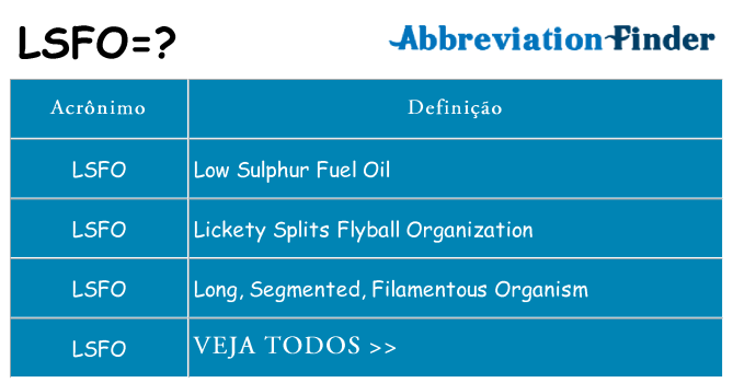 lsfo de quê