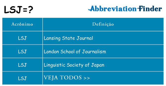 lsj de quê