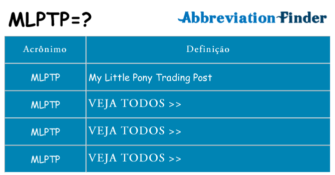 mlptp de quê