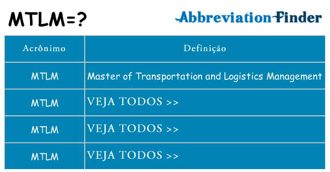 mtlm de quê