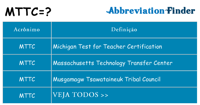 mttc de quê