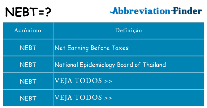 nebt de quê