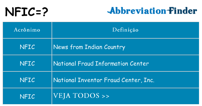 nfic de quê