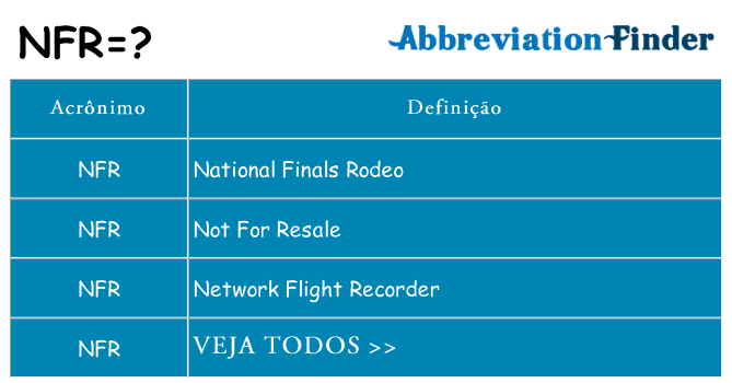 nfr de quê