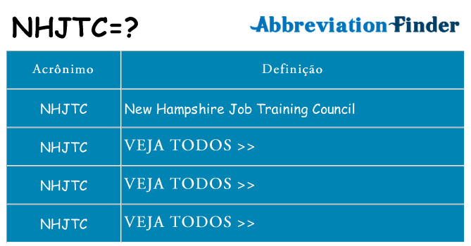 nhjtc de quê