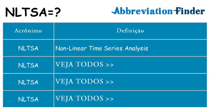 nltsa de quê