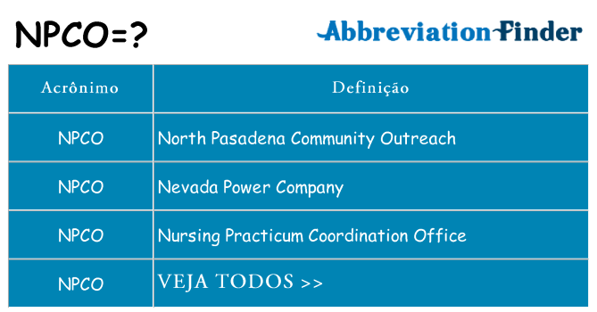 npco de quê