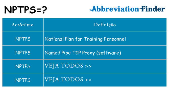 nptps de quê