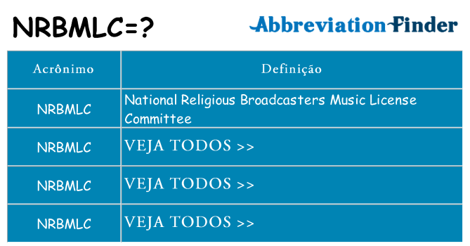 nrbmlc de quê